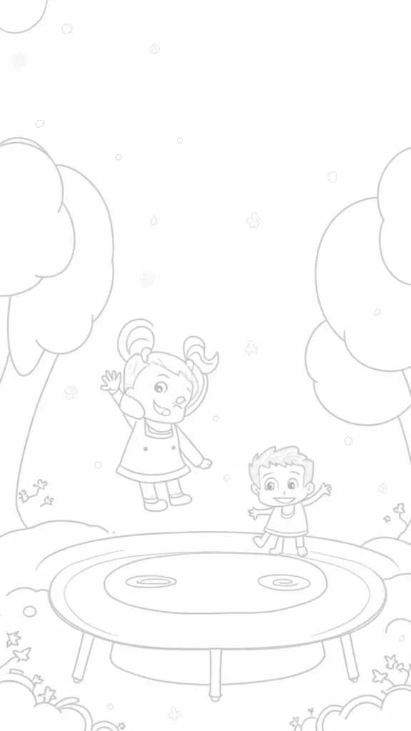 trampoline coloring page